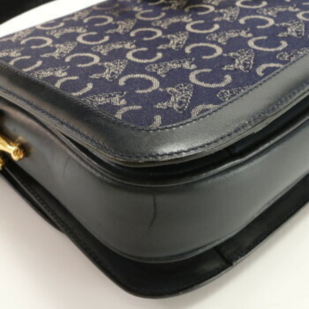 Celine Navy bag hardware shoulder Blue carriage MHM Sulky leather - Picture 10 of 14